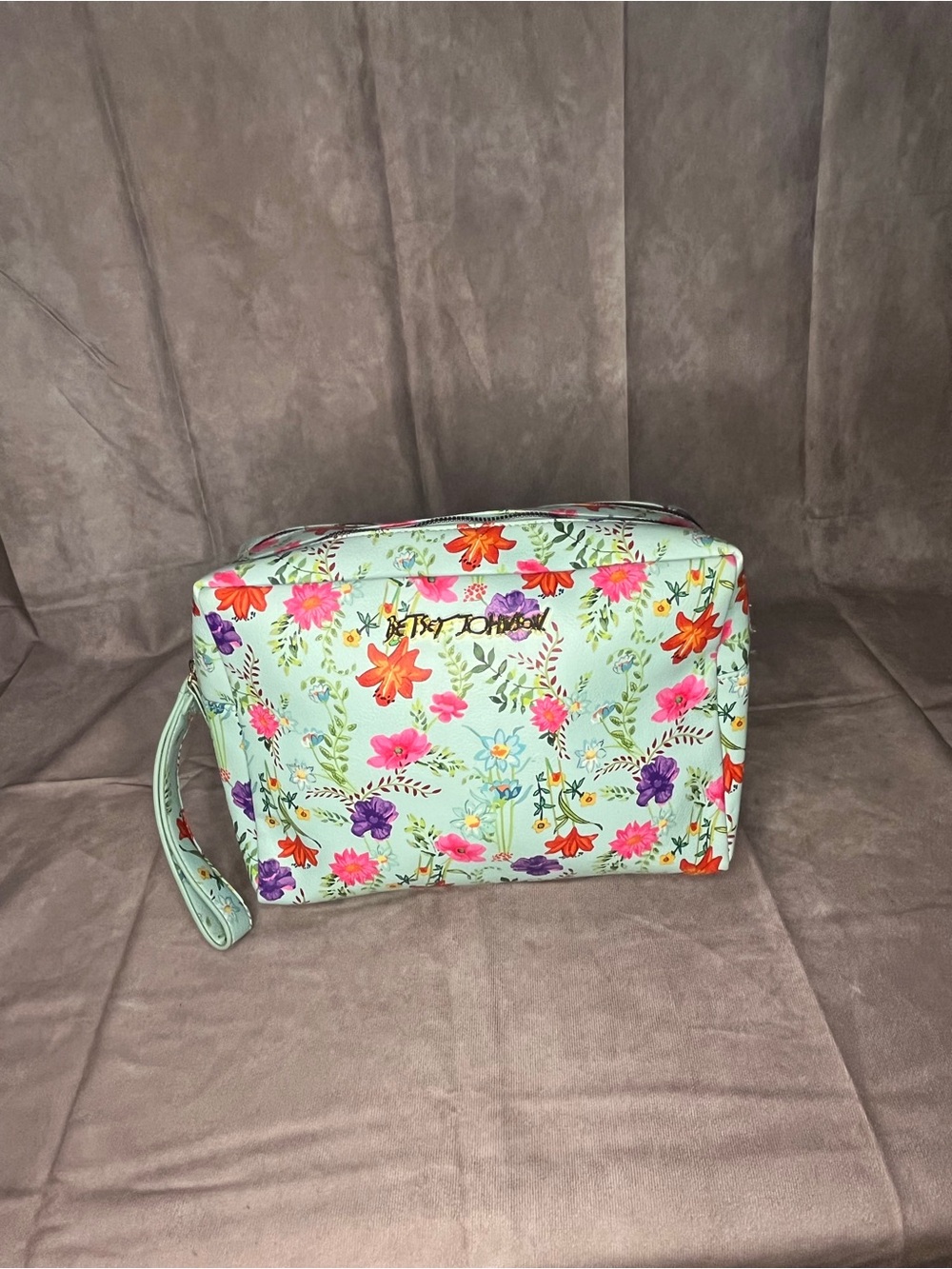 Betsey Johnson Floral Cosmetic Bag Wristlet